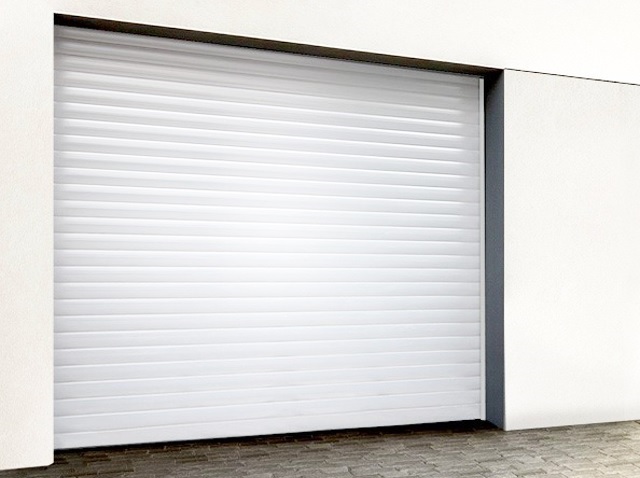 Porte de garage enroulable noire